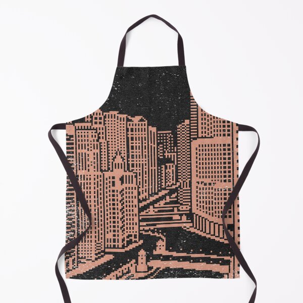 Item preview, Chicago River Pixel Art - Coal + Coral designed and sold by Irene Estelle.