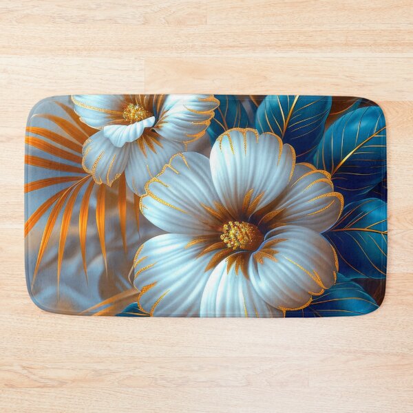 Item preview, Blue and Gold Tropical Flowers  designed and sold by MargaretWiktor.