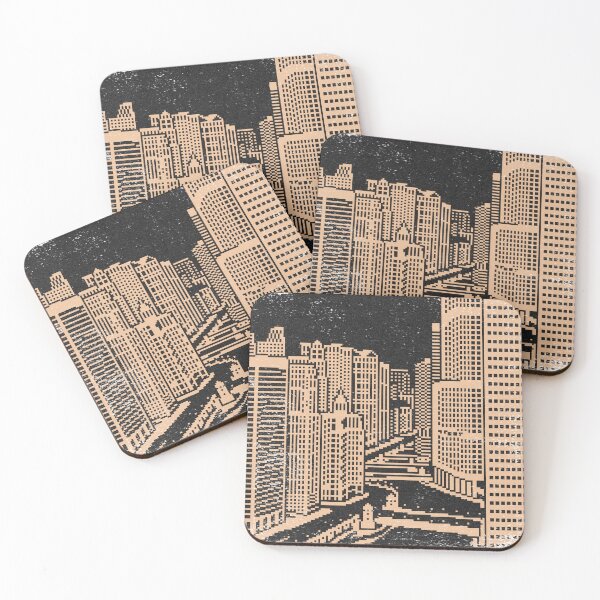 Item preview, Chicago River Pixel Art - Coal + Melon designed and sold by Irene Estelle.