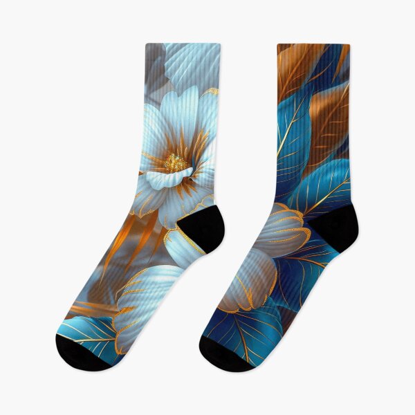 Item preview, Blue and Gold Tropical Flowers  designed and sold by MargaretWiktor.
