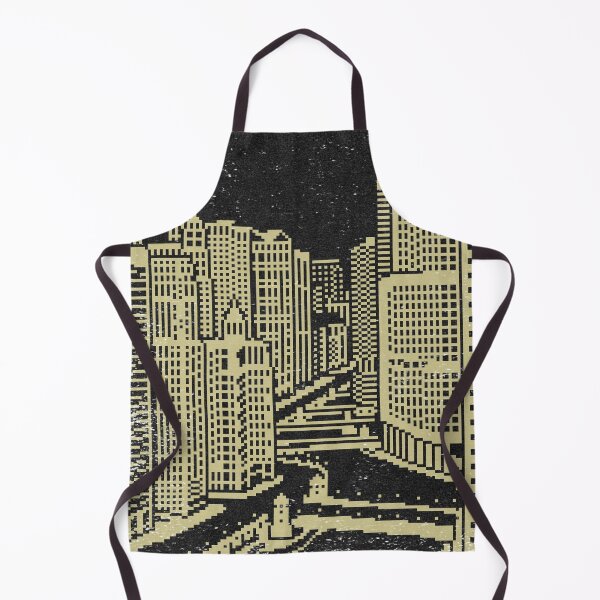 Item preview, Chicago River Pixel Art - Coal + Gold designed and sold by Irene Estelle.