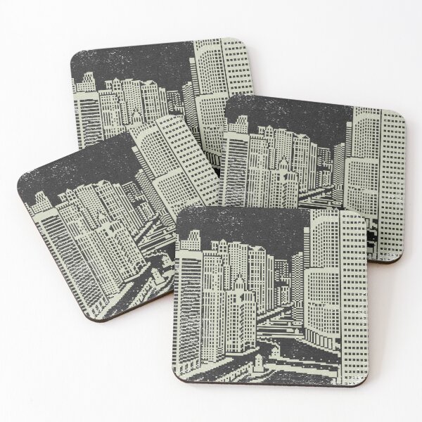 Item preview, Chicago River Pixel Art - Coal + Tea designed and sold by Irene Estelle.