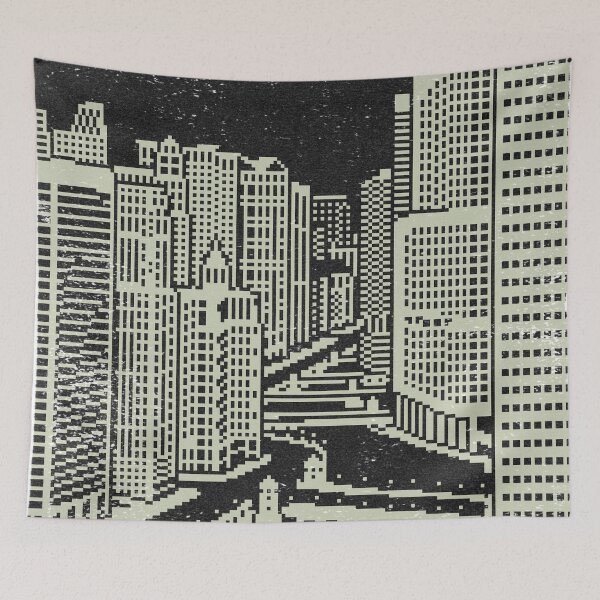 Item preview, Chicago River Pixel Art - Coal + Tea designed and sold by Irene Estelle.