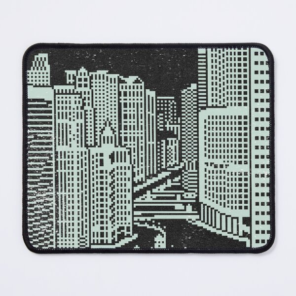Item preview, Chicago River Pixel Art - Coal + Mint designed and sold by Irene Estelle.