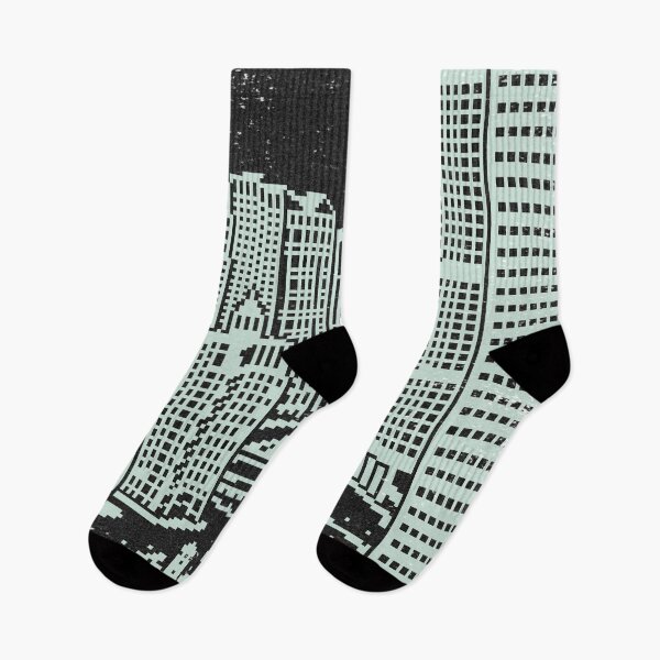 Item preview, Chicago River Pixel Art - Coal + Mint designed and sold by Irene Estelle.