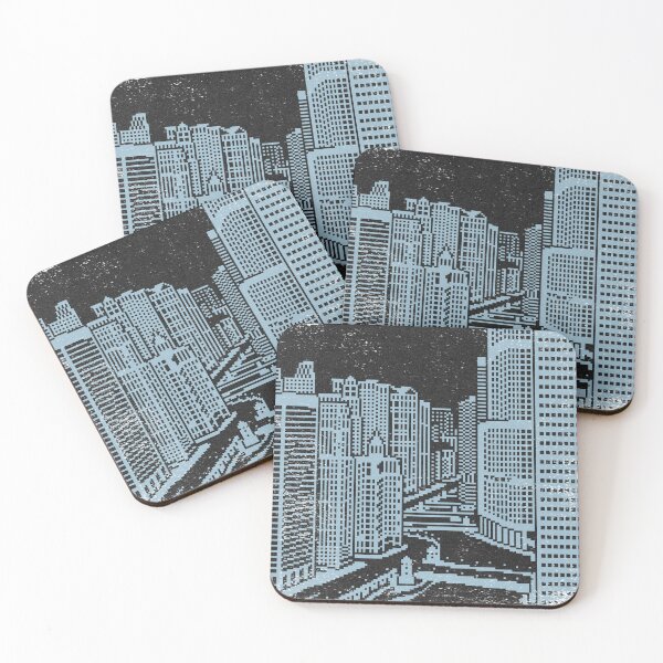 Item preview, Chicago River Pixel Art - Coal + Sky designed and sold by Irene Estelle.