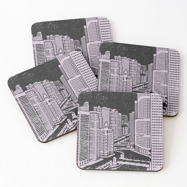 Item preview, Chicago River Pixel Art - Coal + Dust designed and sold by Irene Estelle.