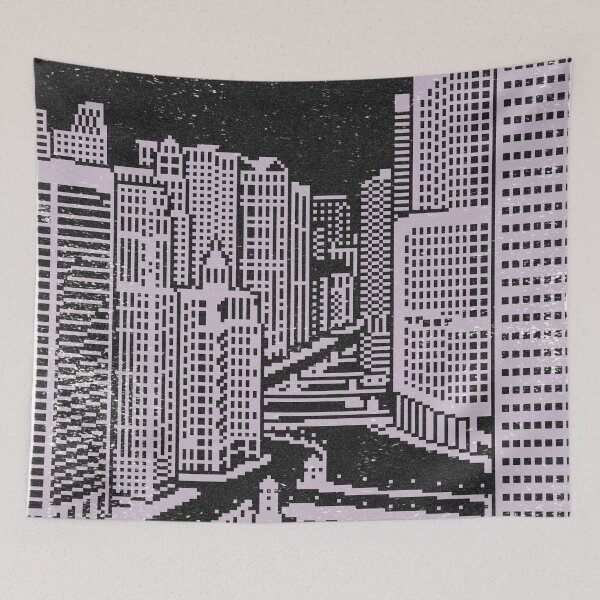 Item preview, Chicago River Pixel Art - Coal + Dust designed and sold by Irene Estelle.