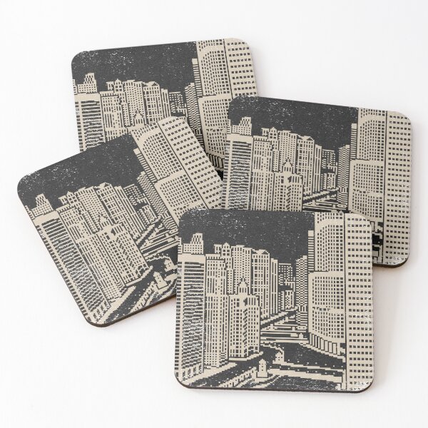 Item preview, Chicago River Pixel Art - Coal + Dove designed and sold by Irene Estelle.