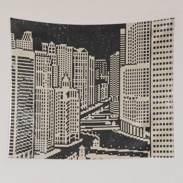 Item preview, Chicago River Pixel Art - Coal + Dove designed and sold by Irene Estelle.