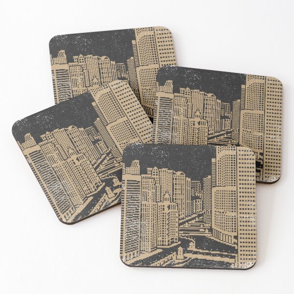 Item preview, Chicago River Pixel Art - Coal + Fawn designed and sold by Irene Estelle.