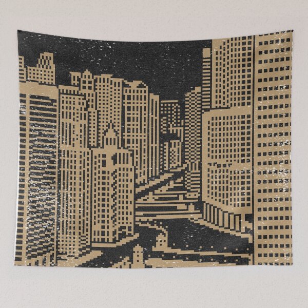Item preview, Chicago River Pixel Art - Coal + Fawn designed and sold by Irene Estelle.