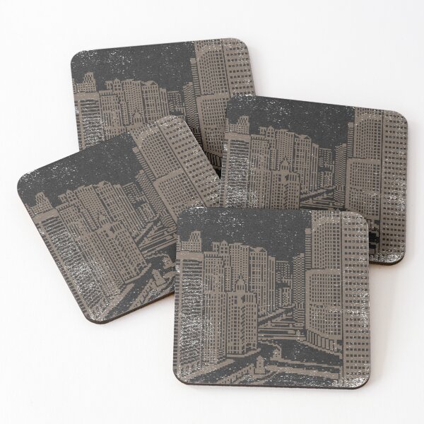 Item preview, Chicago River Pixel Art - Coal + Earth designed and sold by Irene Estelle.