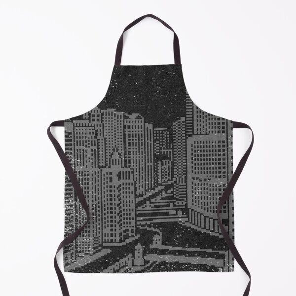 Item preview, Chicago River Pixel Art - Coal + Slate designed and sold by Irene Estelle.