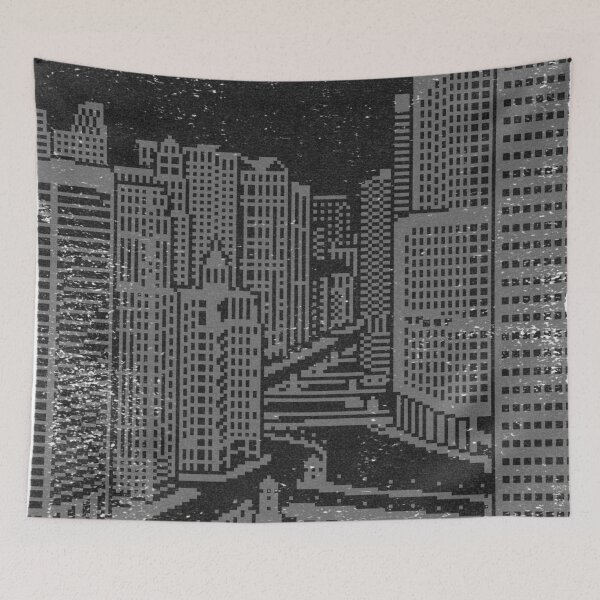 Item preview, Chicago River Pixel Art - Coal + Slate designed and sold by Irene Estelle.