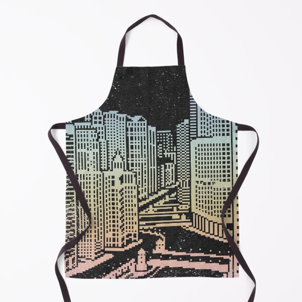 Item preview, Chicago River Pixel Art - Coal + Rainbow Sorbet designed and sold by Irene Estelle.