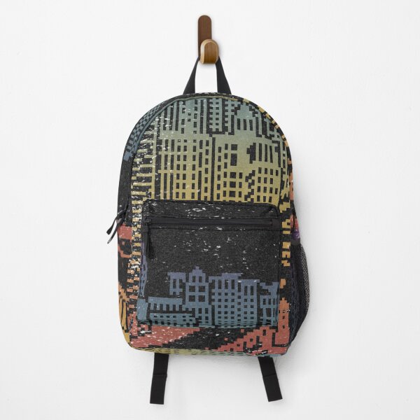 Item preview, Chicago River Pixel Art - Coal + Rainbow Sunset designed and sold by Irene Estelle.