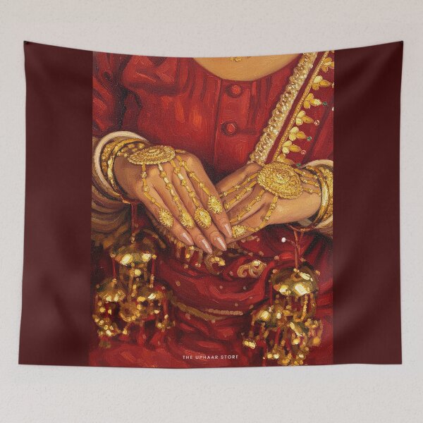 Item preview, Punjabi Bride Hands Oil Painting | Chooda, Kaleere & Haathphool designed and sold by The Uphaar Store.