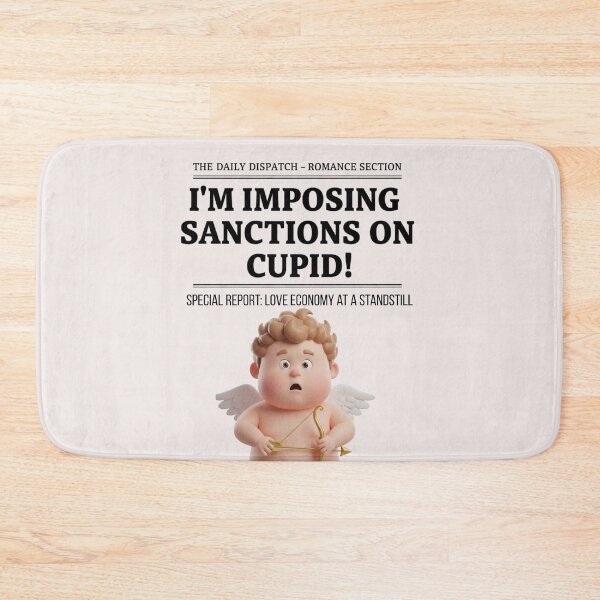 Item preview,  Sanctions on Cupid - Funny Anti-Valentine's Day News designed and sold by Anyshca.