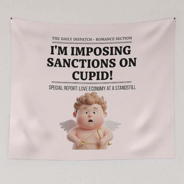 Item preview,  Sanctions on Cupid - Funny Anti-Valentine's Day News designed and sold by Anyshca.