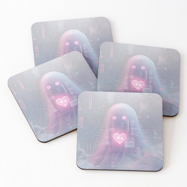 Item preview, Ethereal Glitch Ghost with Pixelated Heart designed and sold by ShopSpire.