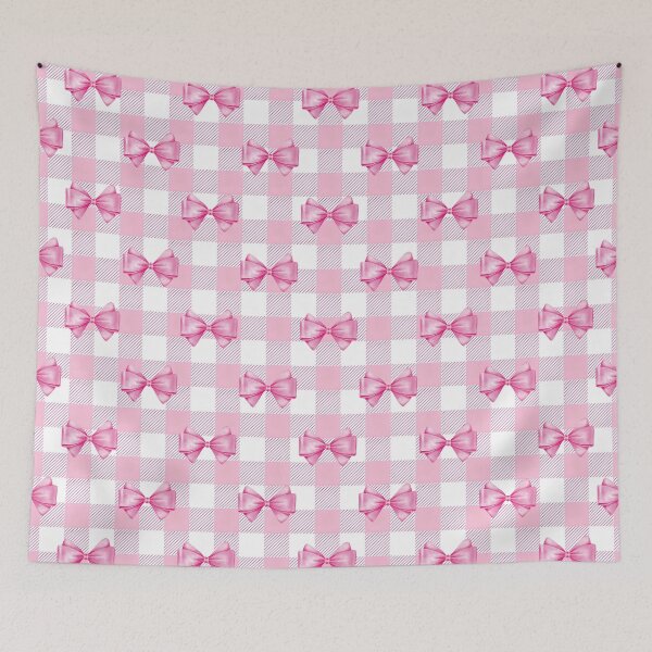 Item preview,  Pink Gingham Bow Pattern designed and sold by Fantacaroo Designs.