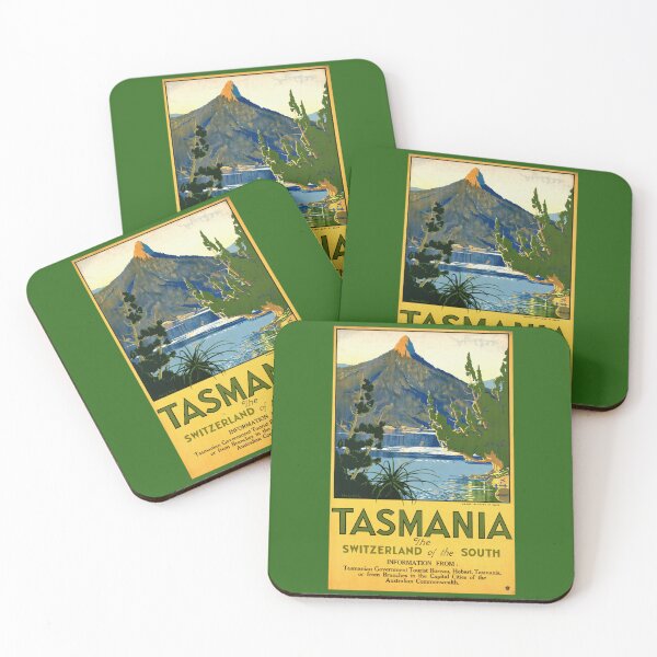 Item preview, Vintage Tasmania Travel Poster Art Deco Style | Switzerland of the South | Mount Ida Lake St Clair Scenic Landscape Print designed and sold by artofuniverse.