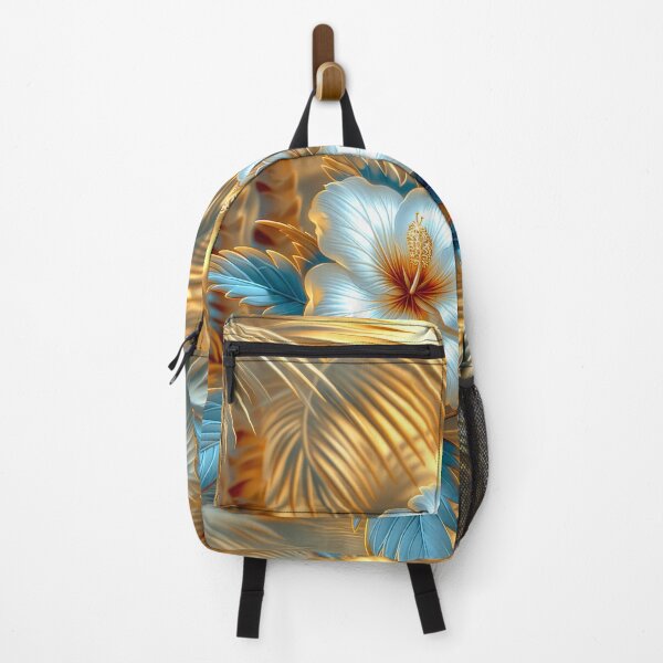 Item preview, White Blue and Gold Tropical Hibiscus Flowers designed and sold by MargaretWiktor.