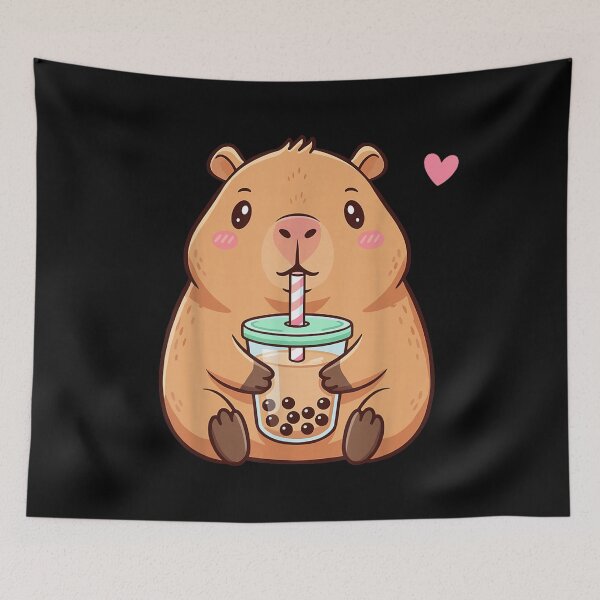 Item preview, Kawaii Capybara Bubble Tea Boba Art for Men Women Kids , Capybara Gift Lover  designed and sold by DZIRI NAJAT.