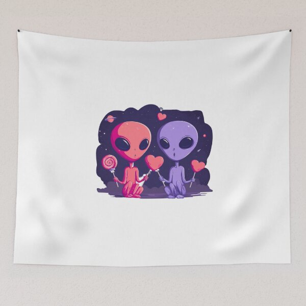 Item preview, Out of This World Love Alien Couple Cute Space Valentine's Day designed and sold by BigStar-Cart.