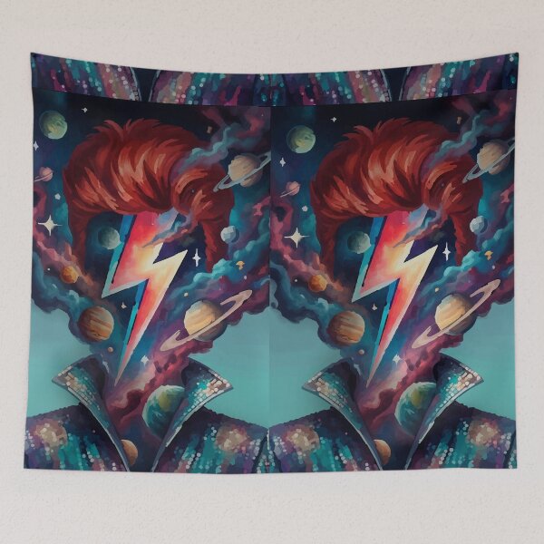 Item preview, Cosmic Starman 70s Portrait – Abstract Glam Rock Icon Art designed and sold by  Ojo de Lilith.