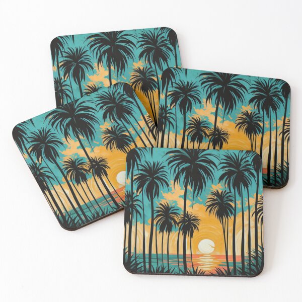 Item preview, Palm Tree Sunset Illustration Art for Laid Back Beach Lovers designed and sold by WildStroke.