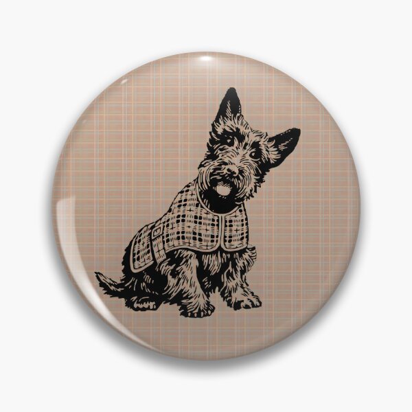 Item preview, Scottish Terrier dog on brown tartan designed and sold by MKV Design.