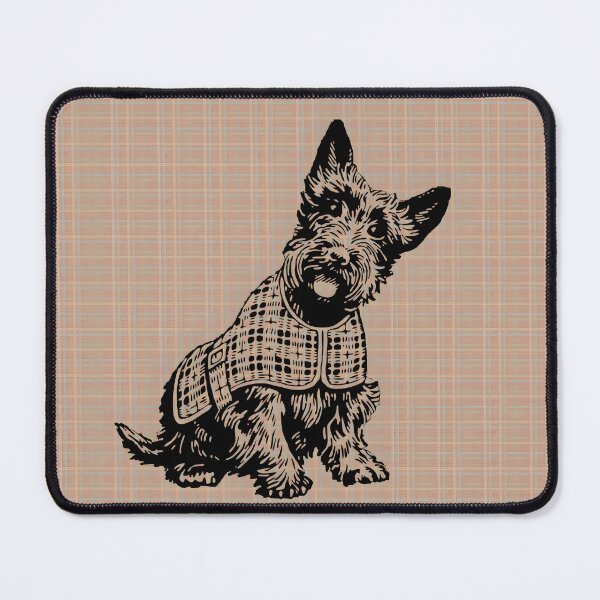 Item preview, Scottish Terrier dog on brown tartan designed and sold by MKV Design.