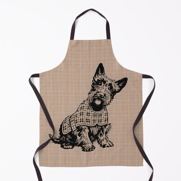 Item preview, Scottish Terrier dog on brown tartan designed and sold by MKV Design.