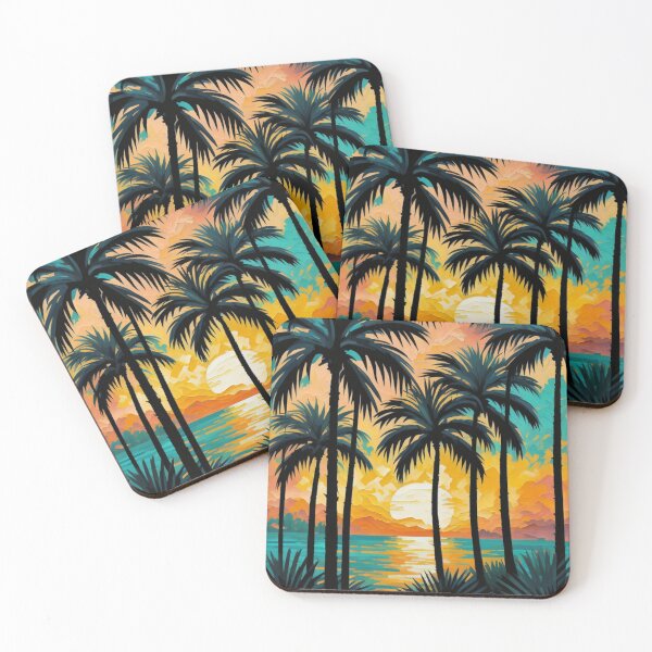 Item preview, Golden Horizon Palm Tree Art for Calm Coastal Decor Lovers designed and sold by WildStroke.