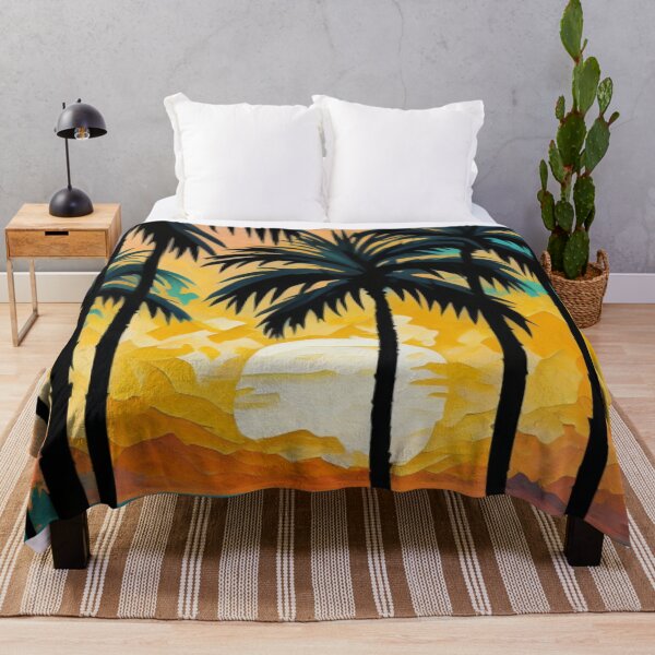 Item preview, Golden Horizon Palm Tree Art for Calm Coastal Decor Lovers designed and sold by WildStroke.