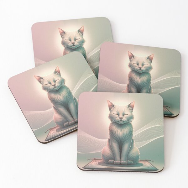 Item preview, Blissful Pause – Meditating Cat in Pastel Harmony designed and sold by Vivid Art Zone.