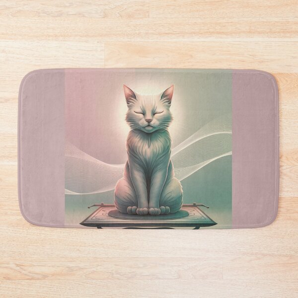 Item preview, Blissful Pause – Meditating Cat in Pastel Harmony designed and sold by Vivid Art Zone.