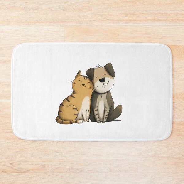 Item preview, Cat and Dog Best Friends Hand-Drawn Illustration Valentine's Day designed and sold by BigStar-Cart.
