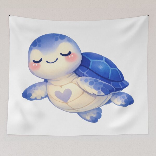 Item preview, Cute Baby Sea Turtle Floating In Dreamy Pastel Gouache Style designed and sold by zoughlal.