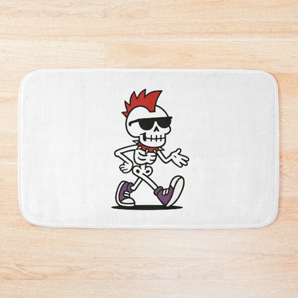 Item preview, Cool Punk Skeleton with Red Mohawk and Sunglasses - Cartoon Swagger Art designed and sold by RoyalKnightMMA.