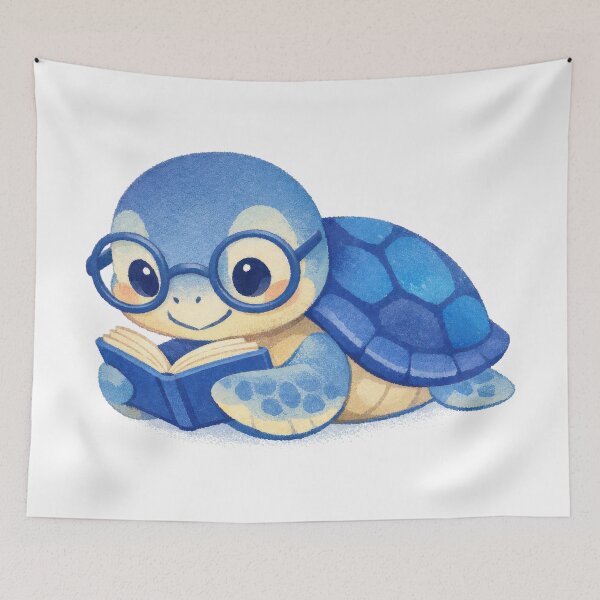 Item preview, Intellectual Sea Turtle With Glasses Reading A Book designed and sold by zoughlal.