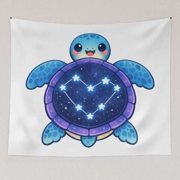 Item preview, Mystical Sea Turtle With Glowing Constellation Shell Pattern designed and sold by zoughlal.