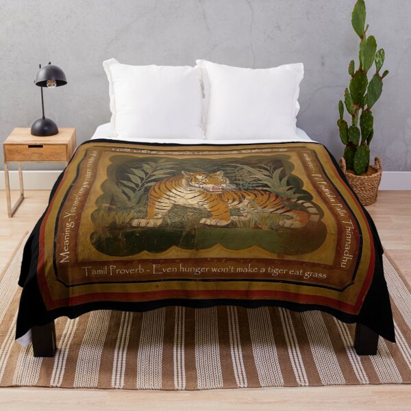 Item preview, Tamil Proverb Tiger Eat Grass designed and sold by Abstractarium.