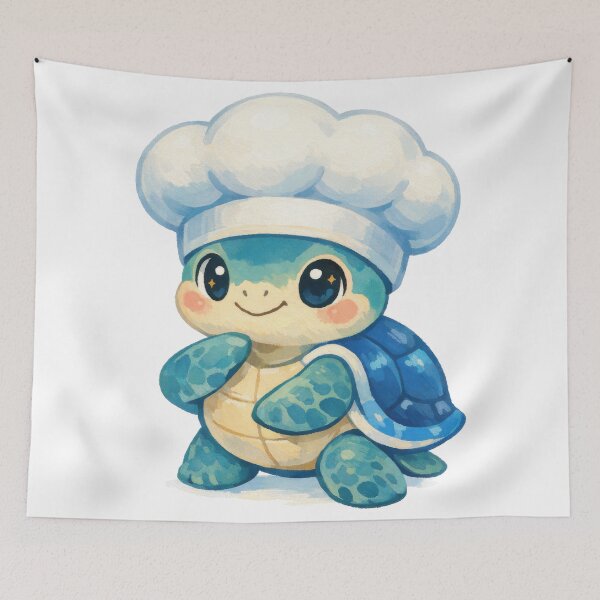 Item preview, Culinary Sea Turtle Wearing White Puffy Chef Hat designed and sold by zoughlal.