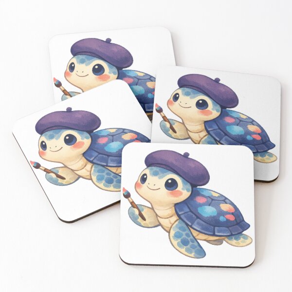Item preview, Creative Sea Turtle Artist With Beret And Paintbrush designed and sold by zoughlal.