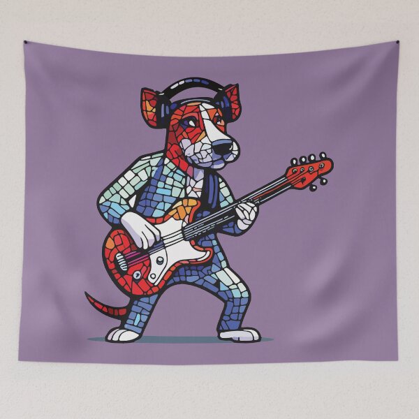 Item preview, rock star dog mosaic designed and sold by designmari.