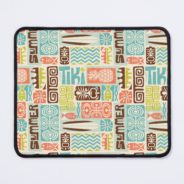 Item preview, Retro Hawaii Tiki Summer Colorful Tropical Tapa Print designed and sold by RetroMaggie.