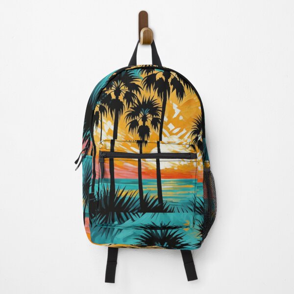 Item preview, Layered Palm Tree Sunset Art for Retro Tropical Fans designed and sold by WildStroke.
